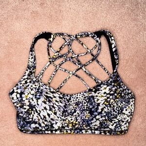 Lululemon Patterned Sports Bra Strappy Crossback